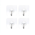 Transparent Stainless Steel Strong Self Adhesive Hooks Key Storage Hanger for Kitchen Bathroom